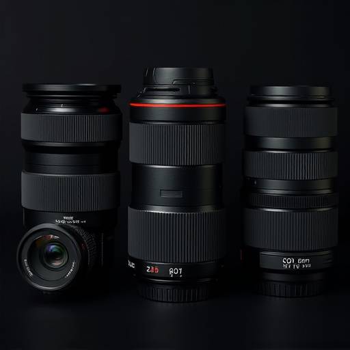 A selection of prime and zoom camera lenses.