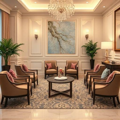 A well-appointed client lounge area with comfortable seating and refreshments.