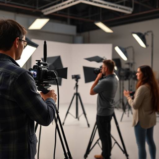 Behind-the-scenes shot of a commercial shoot in progress, showcasing the studio's versatility.