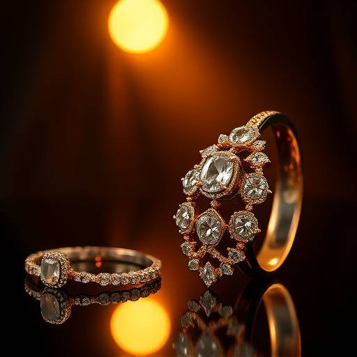 Product photography of high-end jewelry bathed in soft, golden light within the Midnight Chamber.
